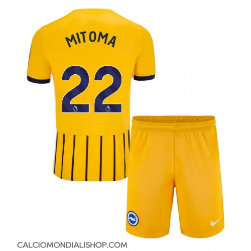 Maglie da calcio Brighton Kaoru Mitoma #22 Seconda Maglia Bambino 2024-25 Manica Corta (+ Pantaloni corti)